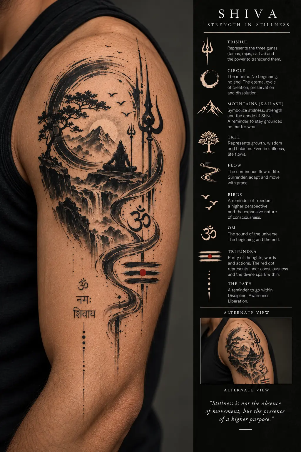 Shiv Gatha Tattoo 9 — minimalist Shiva tattoo design