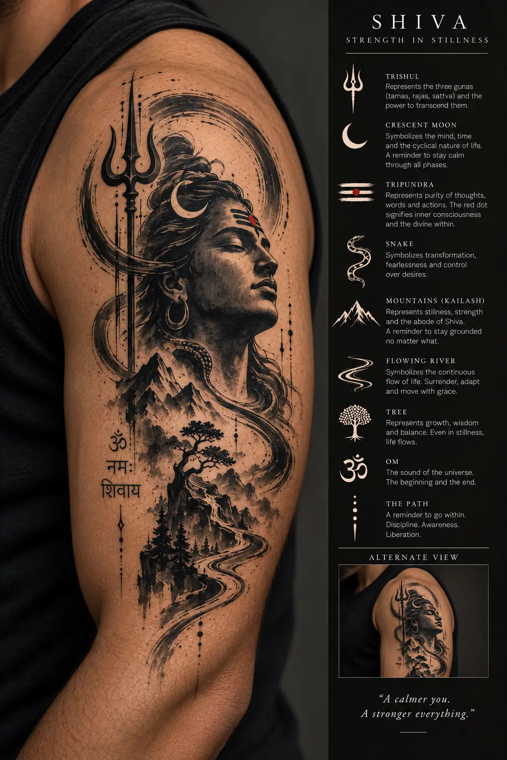 Shiv Gatha Tattoo 10 — minimalist Shiva tattoo design