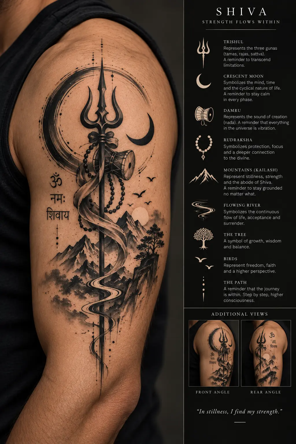 Shiv Gatha Tattoo 7 — minimalist Shiva tattoo design