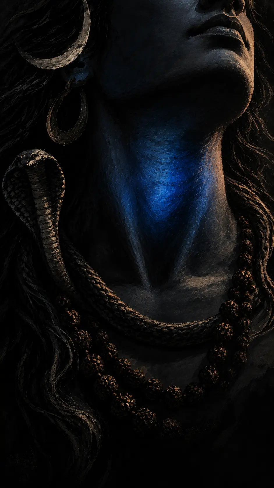 Blue-throated Neelkanth Shiva holding the poison — Shiva wallpaper