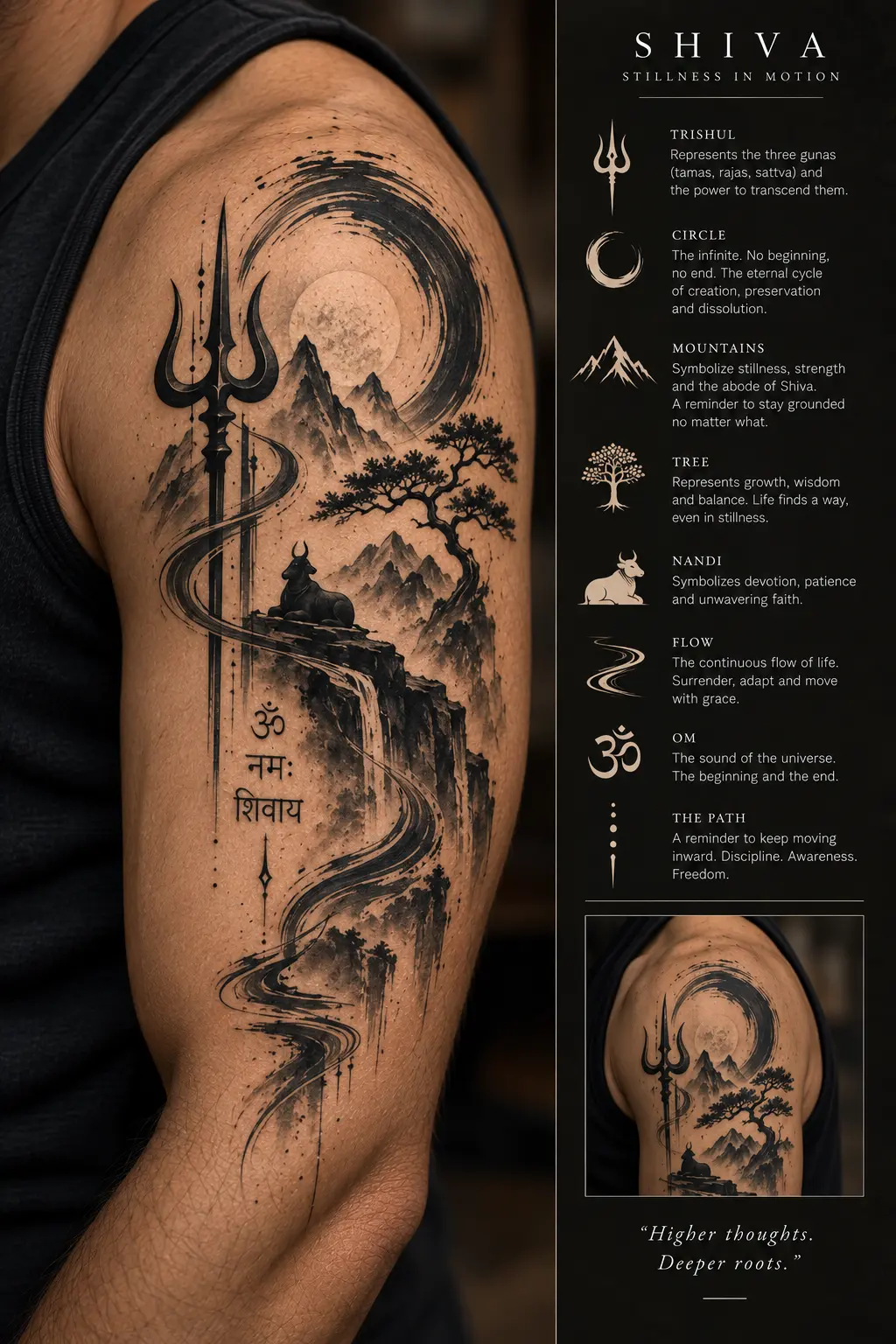 Shiv Gatha Tattoo 8 — minimalist Shiva tattoo design
