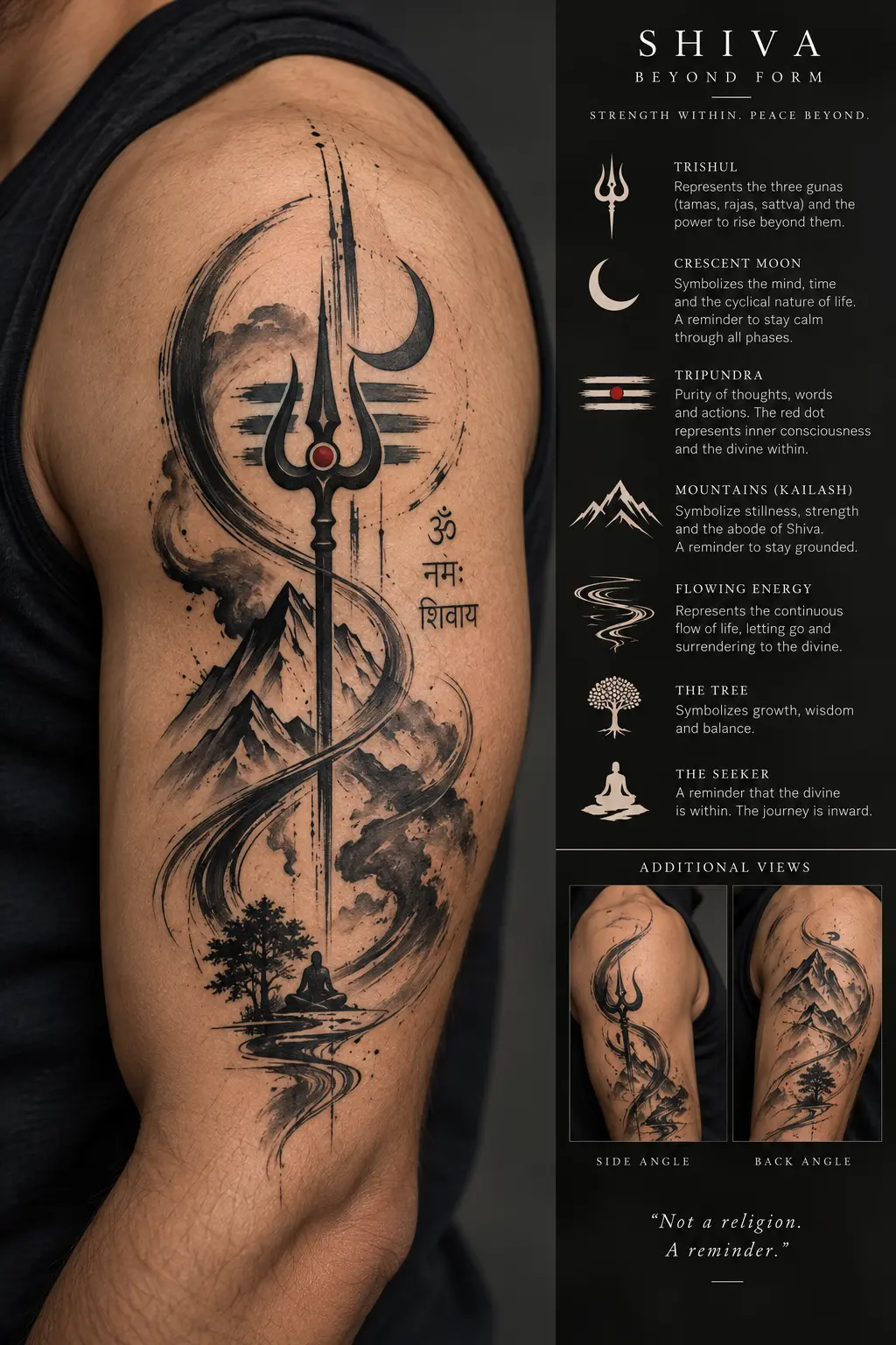 Shiv Gatha Tattoo 6 — minimalist Shiva tattoo design