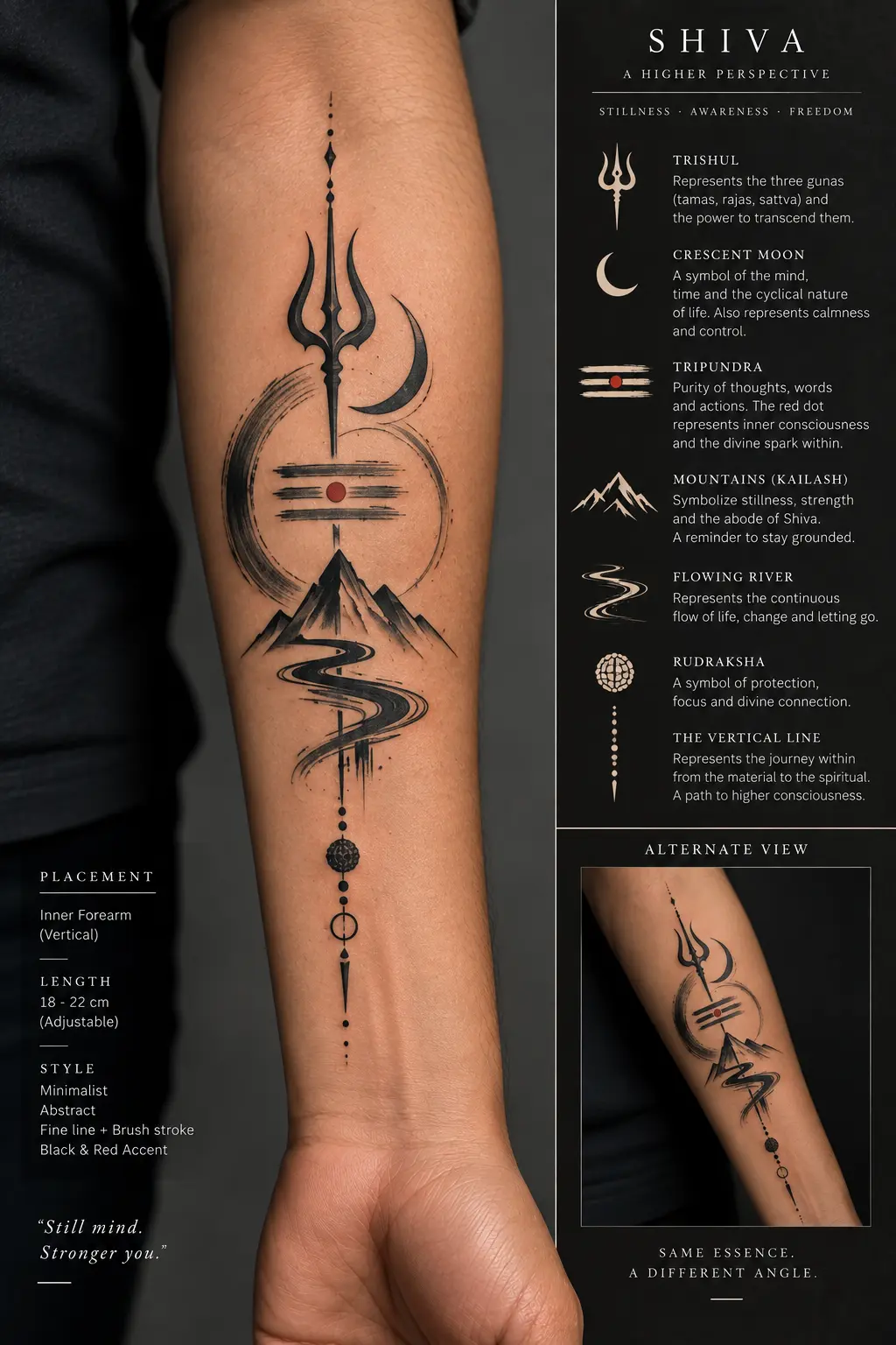 Shiv Gatha Tattoo 4 — minimalist Shiva tattoo design