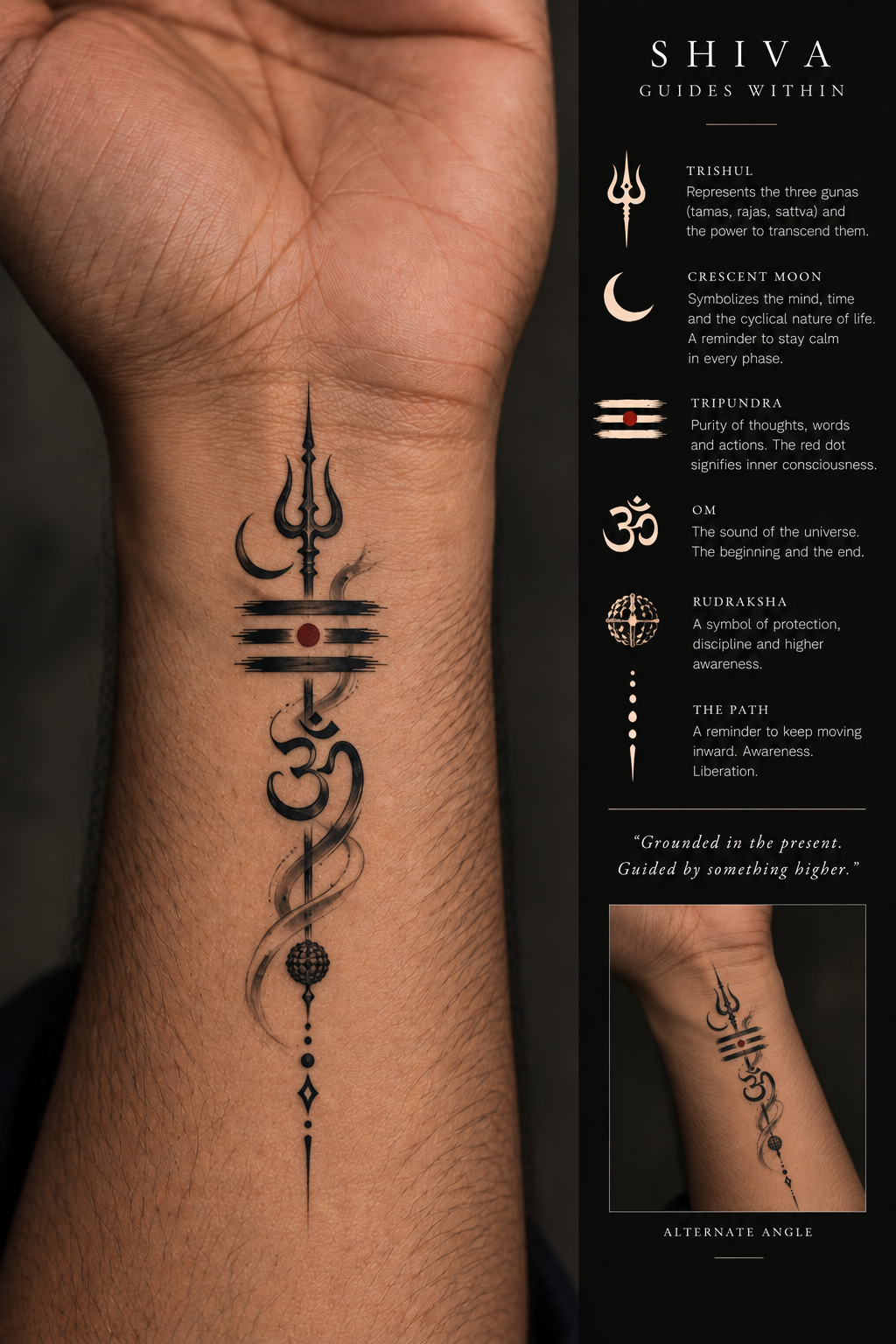 Shiv Gatha Tattoo 14 — minimalist Shiva tattoo design