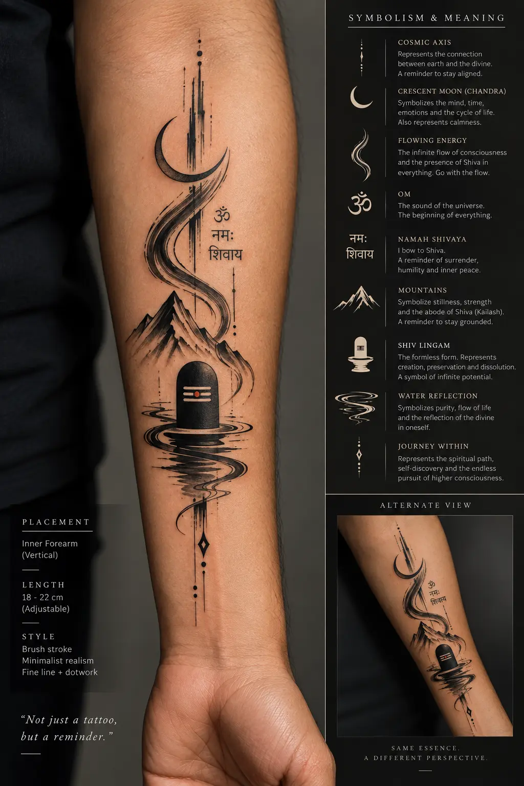 Shiv Gatha Tattoo 2 — minimalist Shiva tattoo design