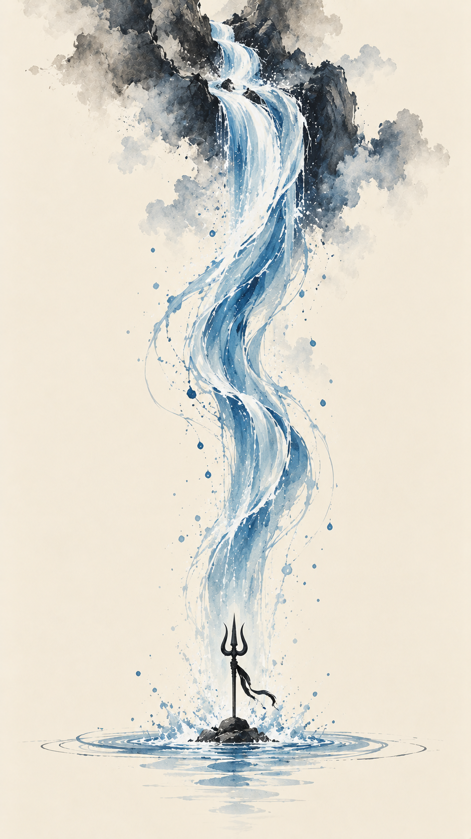 The Ganga descending through Shiva's hair — Shiva wallpaper