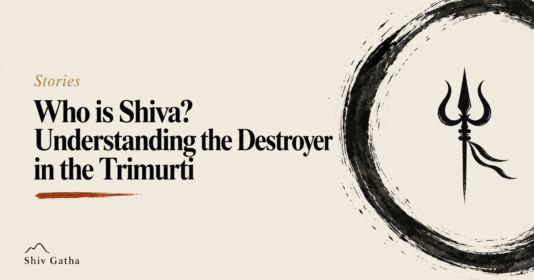 Illustration of Shiva seated in meditation with trident and crescent moon for the guide to who Shiva is in the Trimurti
